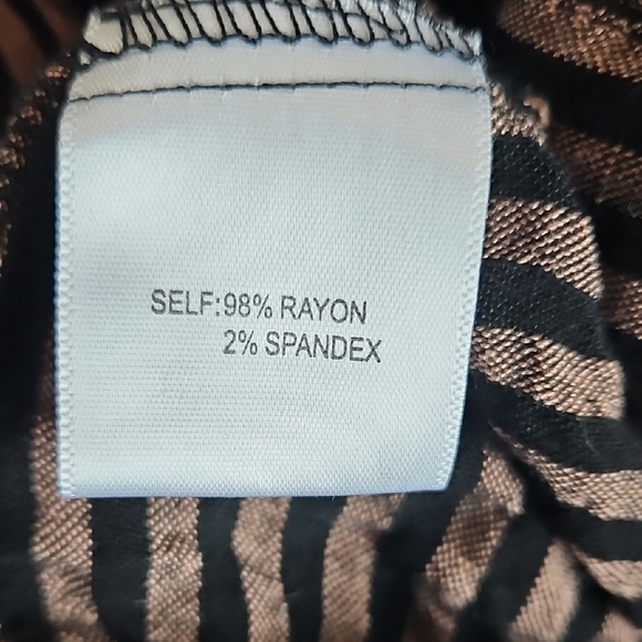 Jane and Delancey Brown & Black Vertical-Stripe Wide-Leg Set - Picture 10 of 11